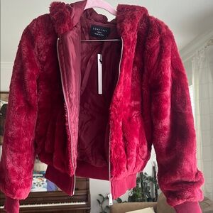 Love Tree Women's Vibrant Red Teddy Jacket